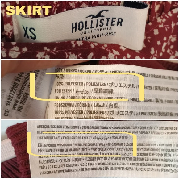 Hollister Burgundy Floral Skirt And Sweater Cardigan - Picture 5 of 7